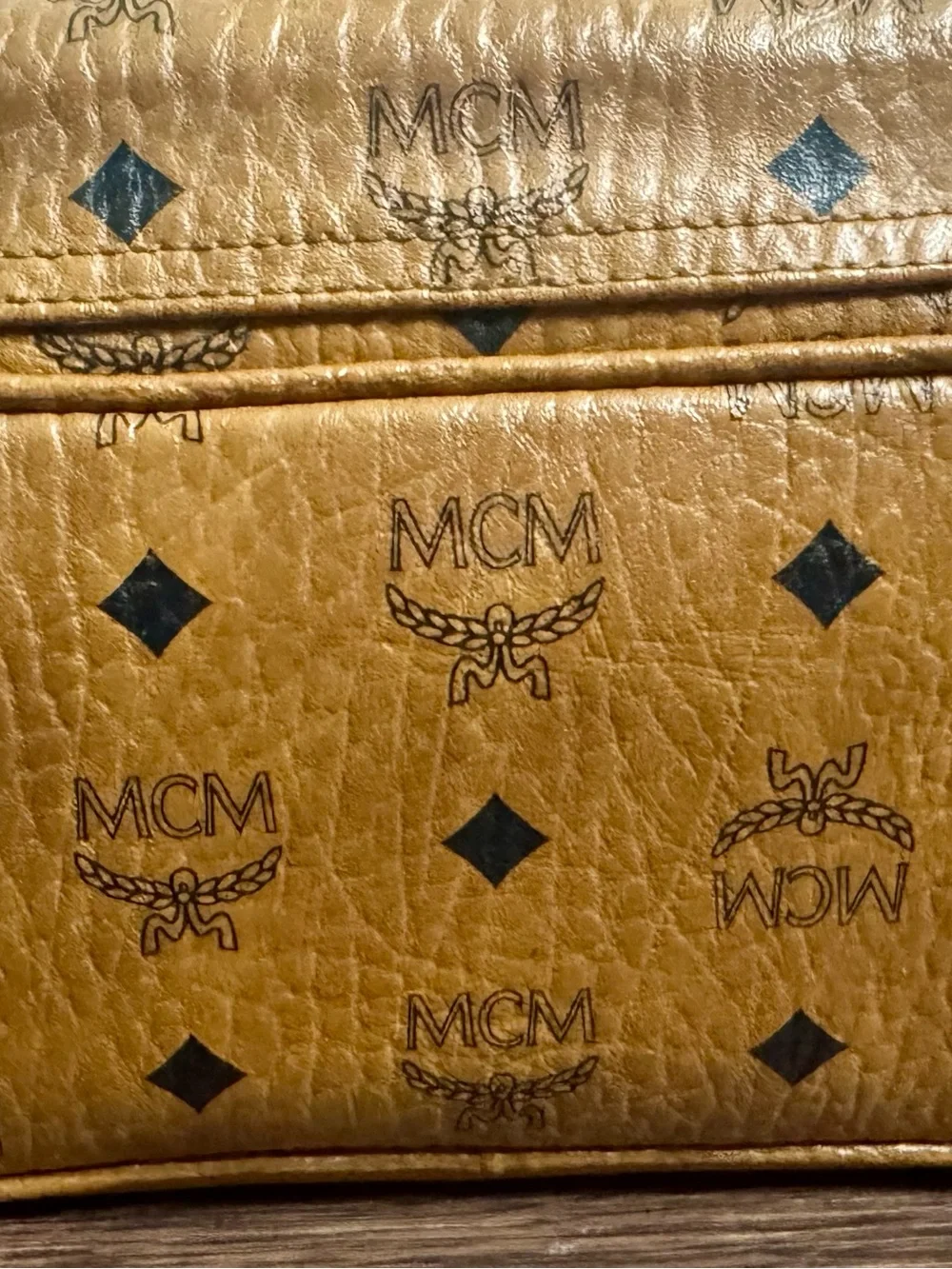 MCM Mini Stark Side Studs Backpack Visetos Cognac With Matching Wallet